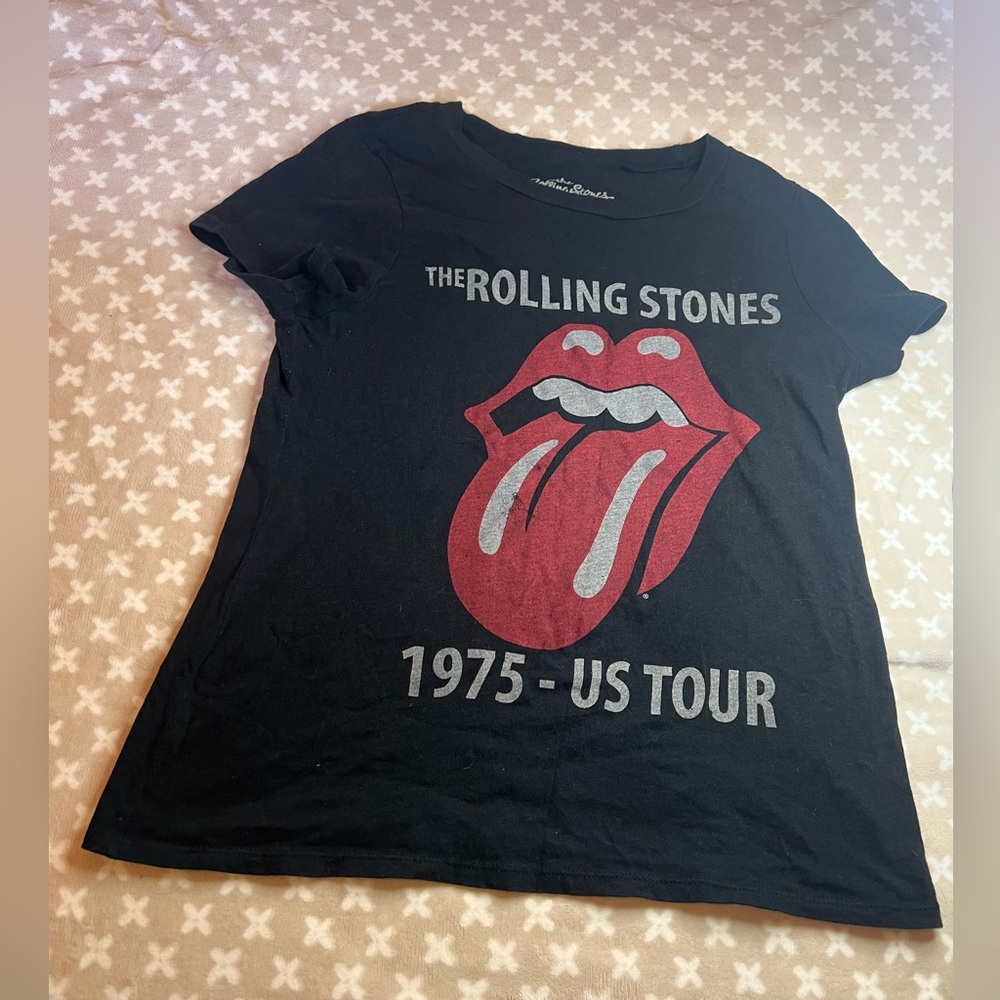 The Rolling Stones Black Tee with Red Logo